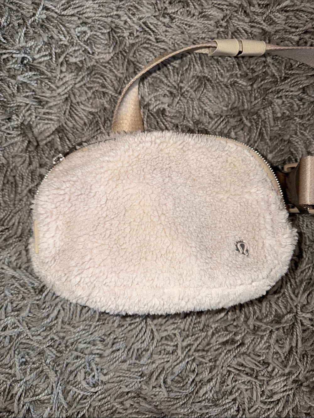 lululemon athletica Cream Sherpa Crossbody Belt Bag